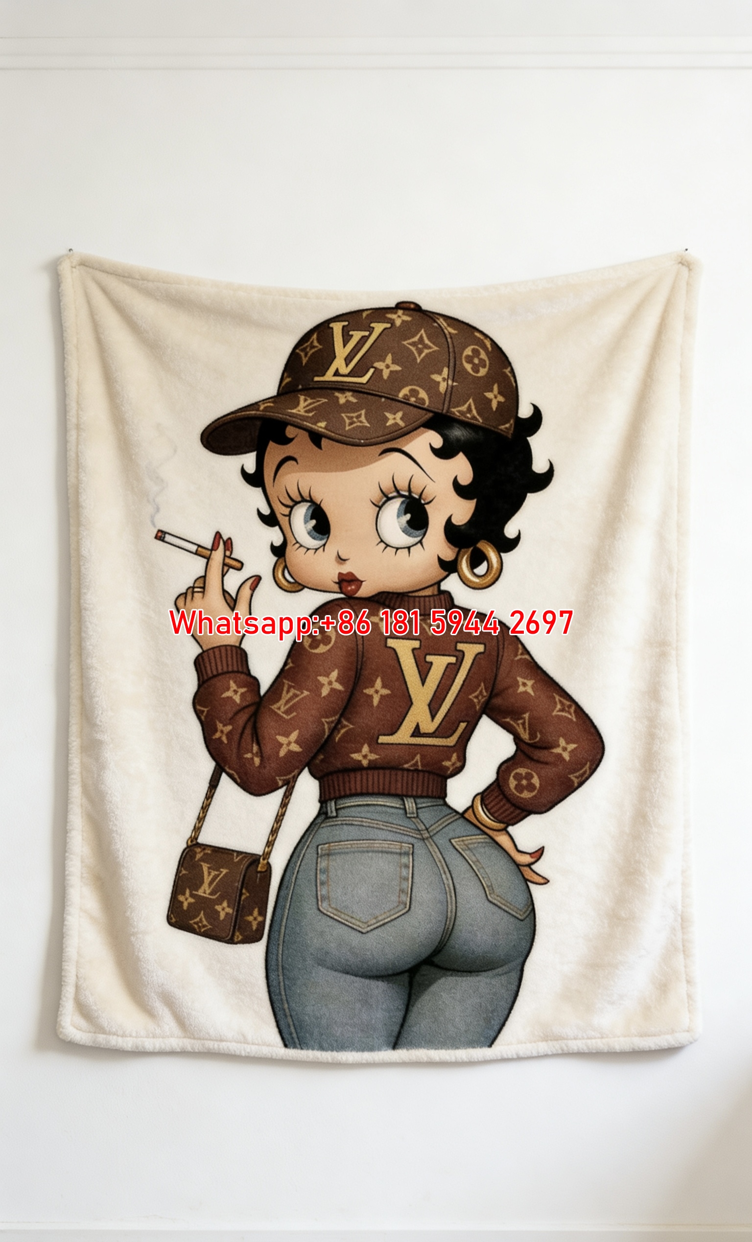 Vintage Betty Boop Flannel Throw Blanket 388